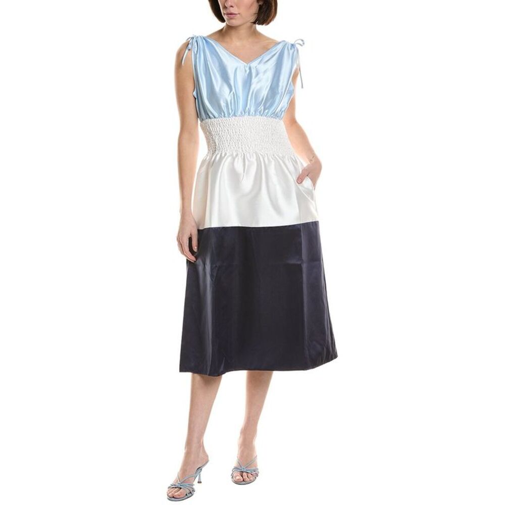 Area Stars Womens  Kelli Shantung Dress, Blue